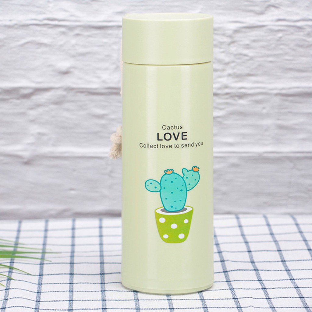 Bình giữ nhiệt thủy tinh Love vỏ bọc nhựa lúa mạch 450ml.