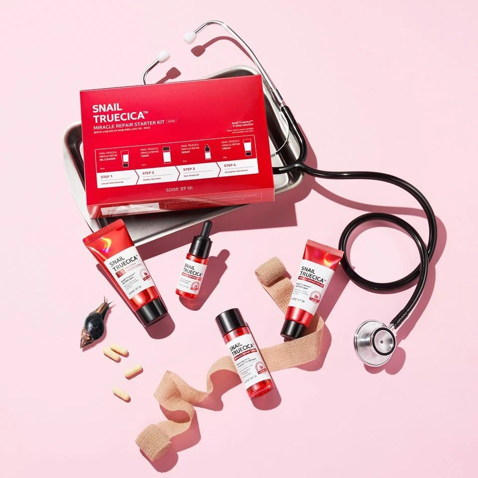 [Tách Set] Bộ Kit 4 Món Phục Hồi Da Cải Thiện Sẹo Lõm Some By Mi Snail Truecica Miracle Repair Starter Kit