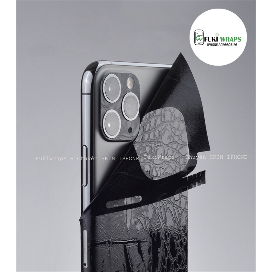 Tấm dán Skin FULL viền Họa tiết da cá sấu Dành cho 14prm, 13prm , 12prm , 11prm , xsm , 11pro , 12pro , 13pro - FukiShop