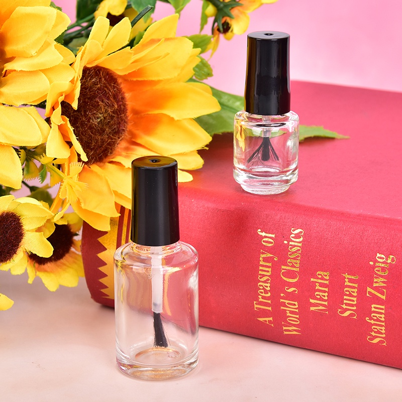 (Hàng Mới Về) Lọ Thủy Tinh Rỗng Chiết Xuất Dầu Sơn Móng Tay 5 / 10 / 15Ml Kèm Cọ Tiện Dụng