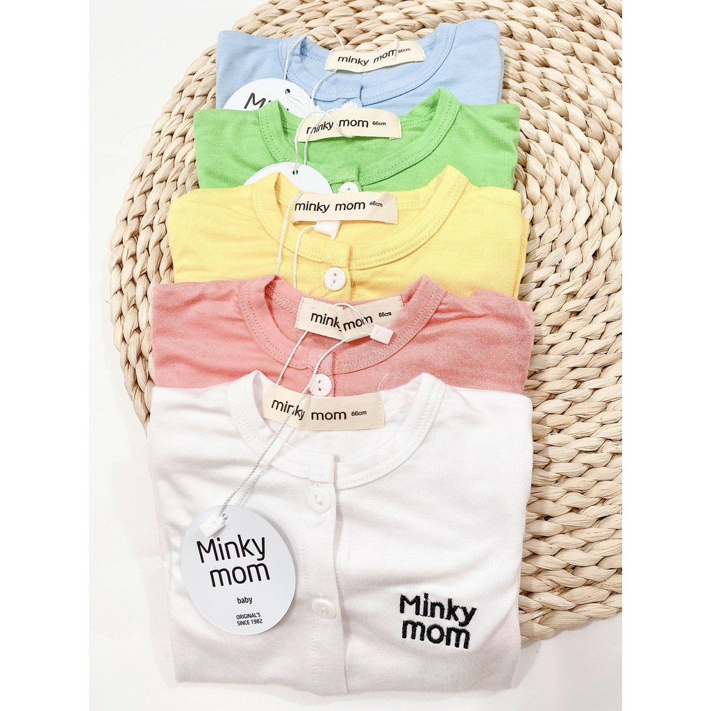 Bộ thun lạnh MINKY CÀI CÚC GIỮA, 6-16kg, quần đáp đũng, mác in