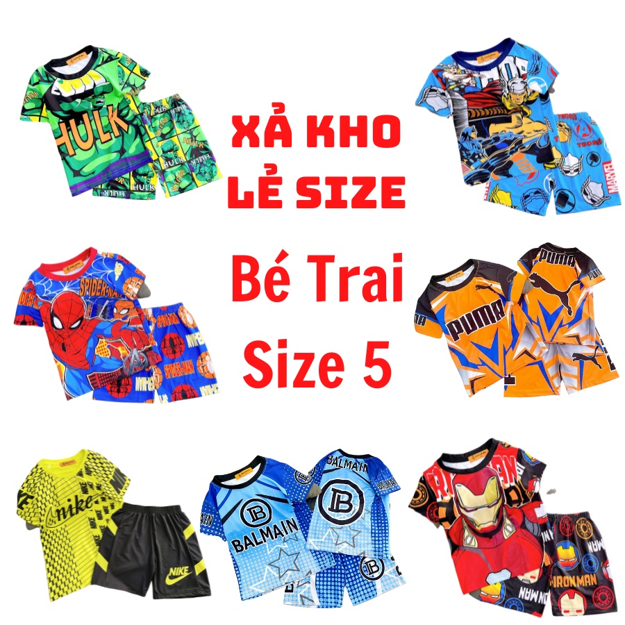 Quần áo bé trai, quần áo trẻ em thun lạnh hoặc cotton in hình siêu đẹp thoáng mát, mềm mịn không phai