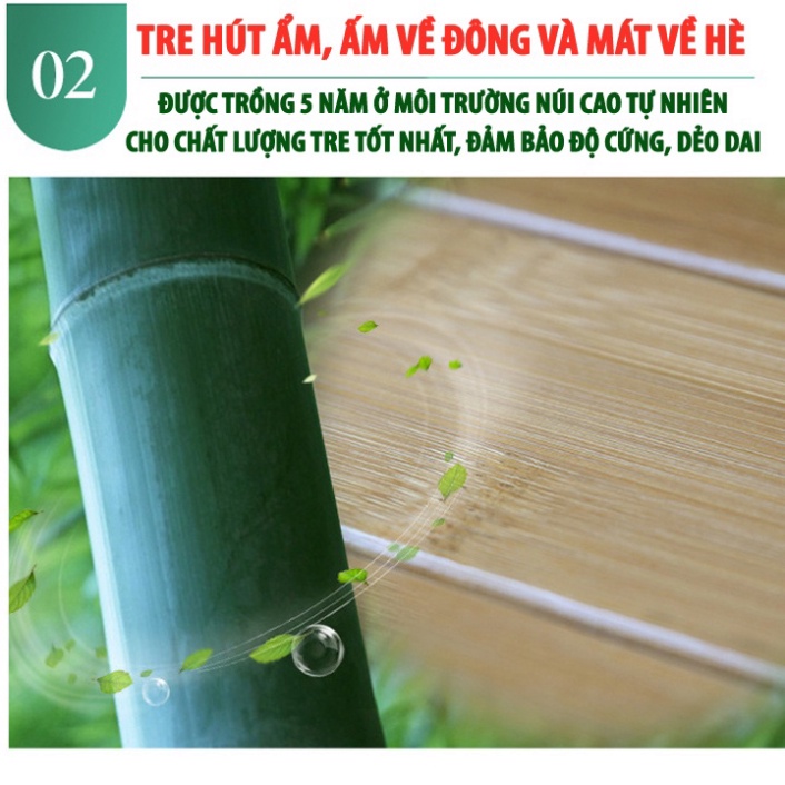 Giường tre sofa gấp gọn đơn đôi, giường nghỉ trưa phủ sơn cao cấp chống mối mọt tiện lợi thông minh