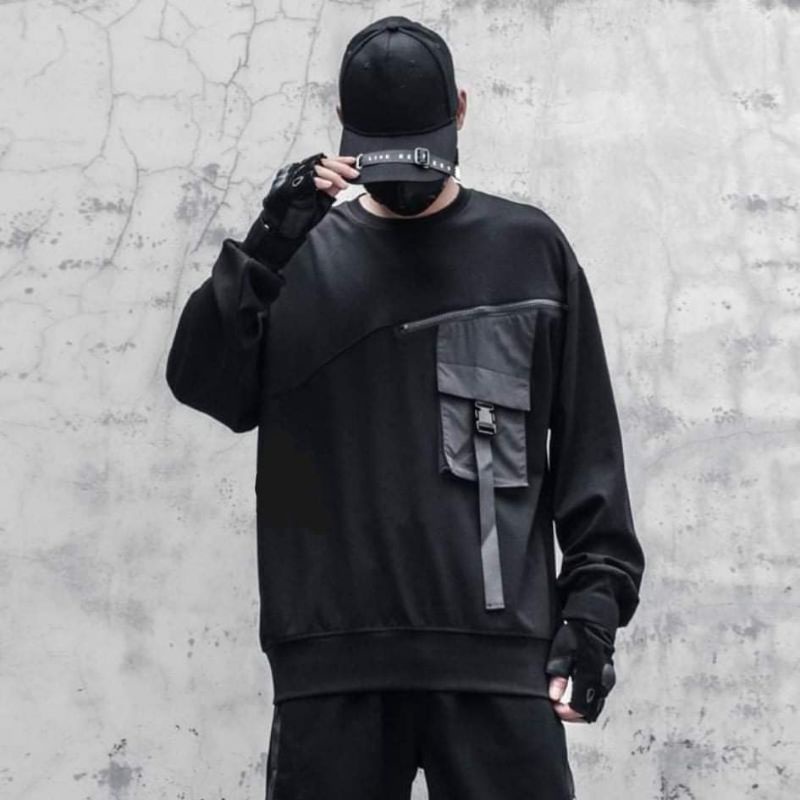 Áo sweater - Áo tay dài UNISEX phối túi hộp
