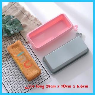 HCM - Khuôn silicon chữ nhật nướng bánh, đổ rau câu lọt lòng 25cm x 10cm