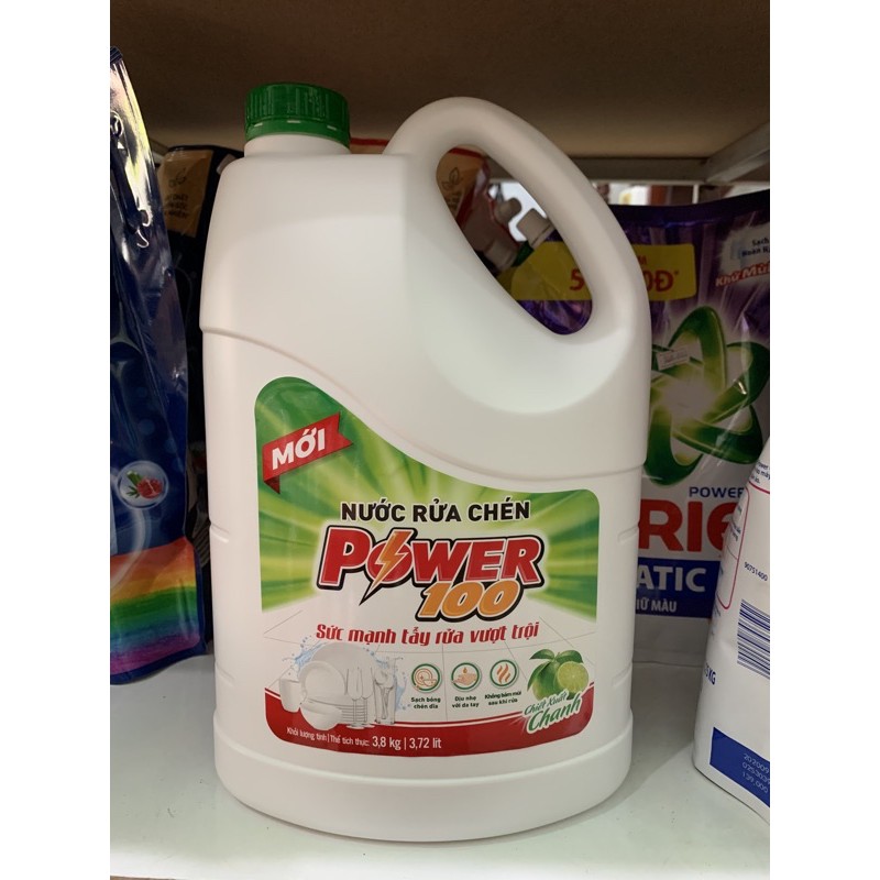 Nước rửa chén Power100, Bình 3,8Kg