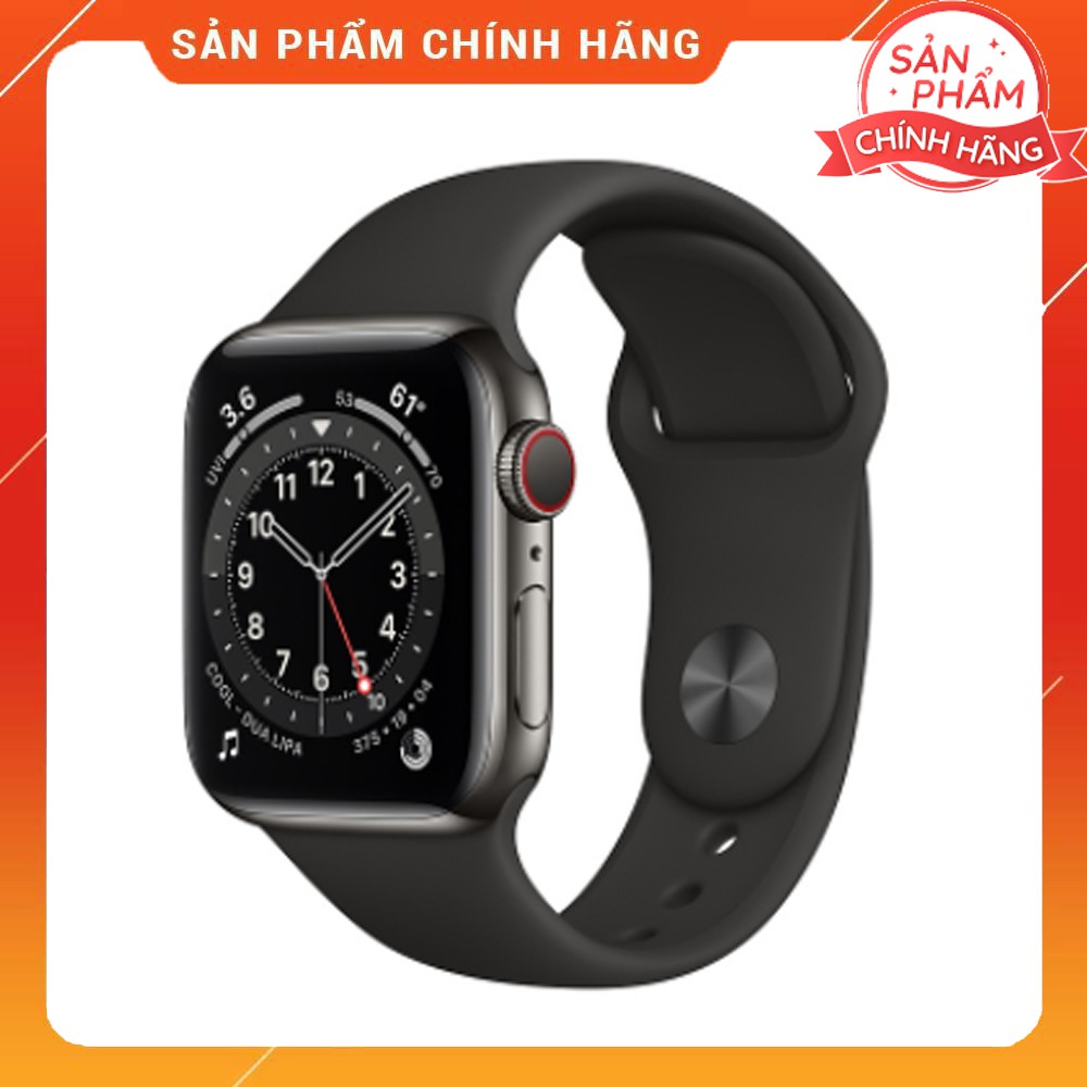 Đồng Hồ Thông Minh Apple Watch Series 6 Stainless Steel Case with Sport Band(Viền Thép & Dây Cao Su)-Hàng Mới Chính Hãng