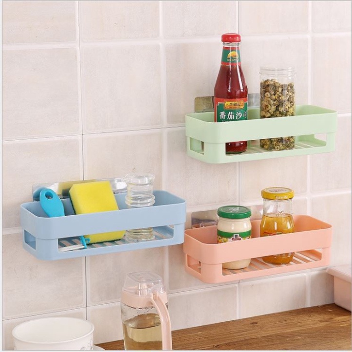 Kệ Dán Để Đồ Nhà tắm , nhà bếp tiện lợi chắc chắn ( TẶNG MIẾNG DÁN)