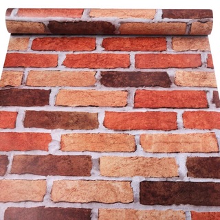 Giấy dán tường gạch đỏ sẵn keo