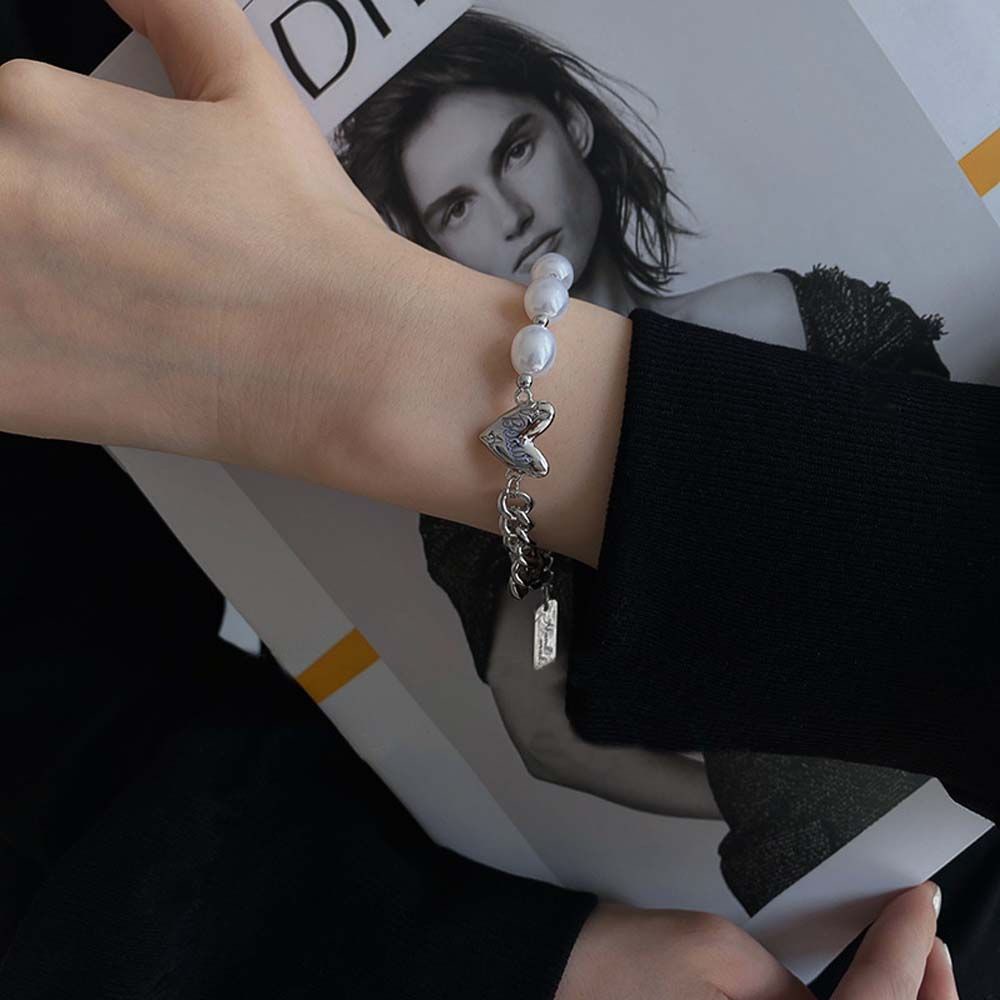 vòng cổ Mặt Trái Tim Đính Ngọc Trai Đơn Giản Thời Trang Hàn Quốc Cho Nữ