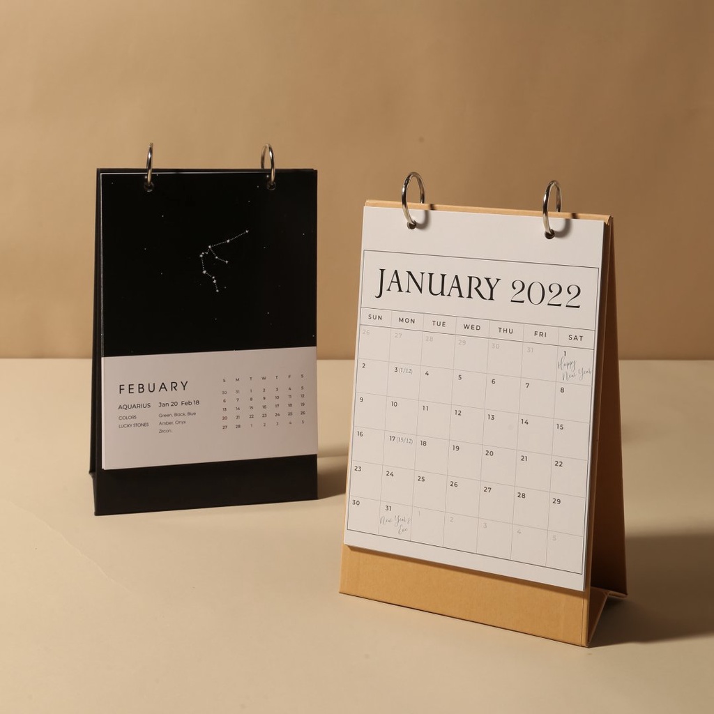 Lịch để bàn Planner đẹp - Lịch để bàn 2022 - Lịch chữ A thiết kế Chia Calendar