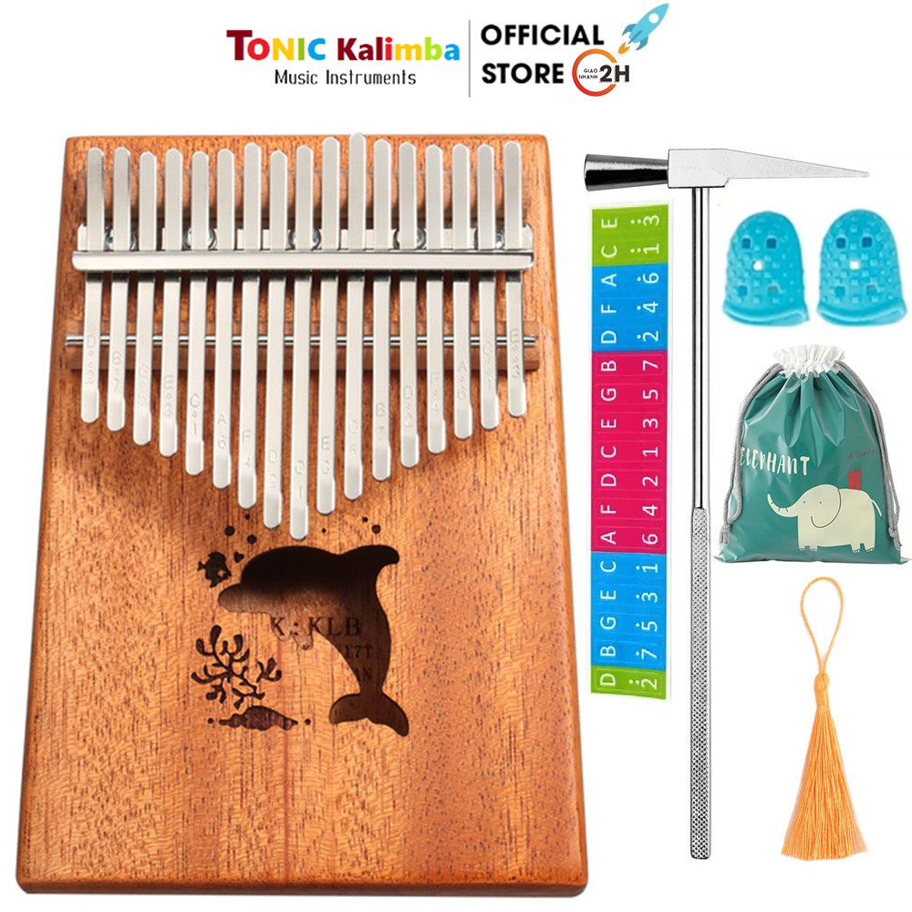 [Giao hỏa tốc] Đàn kalimba 17 phím gỗ nguyên khối Mahagony GECKO000019 cho bạn mới biết chơi