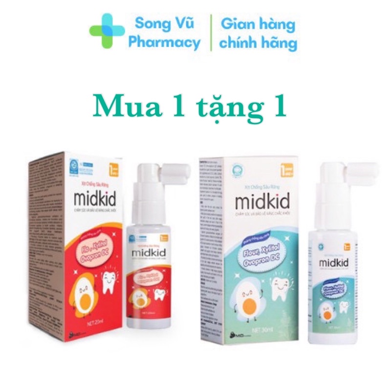 Xịt Chống Sâu Răng MIDKID - Bảo vệ men răng, ngừa ố vàng, hôi miệng (dành cho bé từ 1 tuổi)