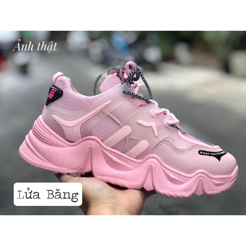 GIÀY THỂ THAO ĐẾ CAO CÙNG MÀU PHA DÂY VẰN NỔI BẬT (M30-3)