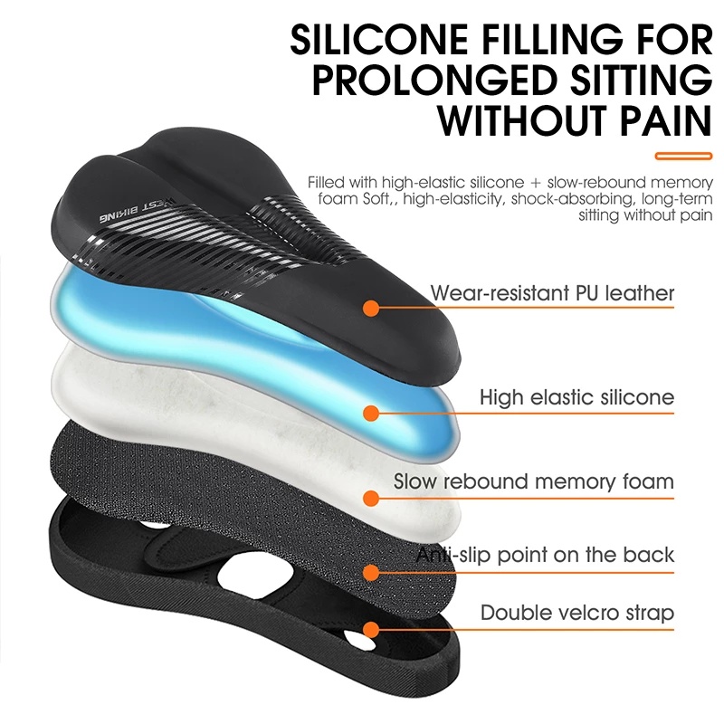 [Fulfilled by Shopee]Vỏ bọc yên xe đạp leo núi WEST BIKING bằng da PU + gel silicone mềm chống trượt khôn