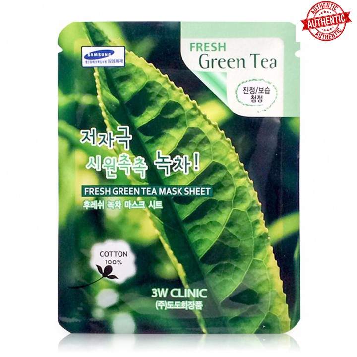 [Mã giảm giá] Mặt nạ trà xanh 3W Clinic Fresh Green Tea Mask Sheet - HAFA BEAUTY