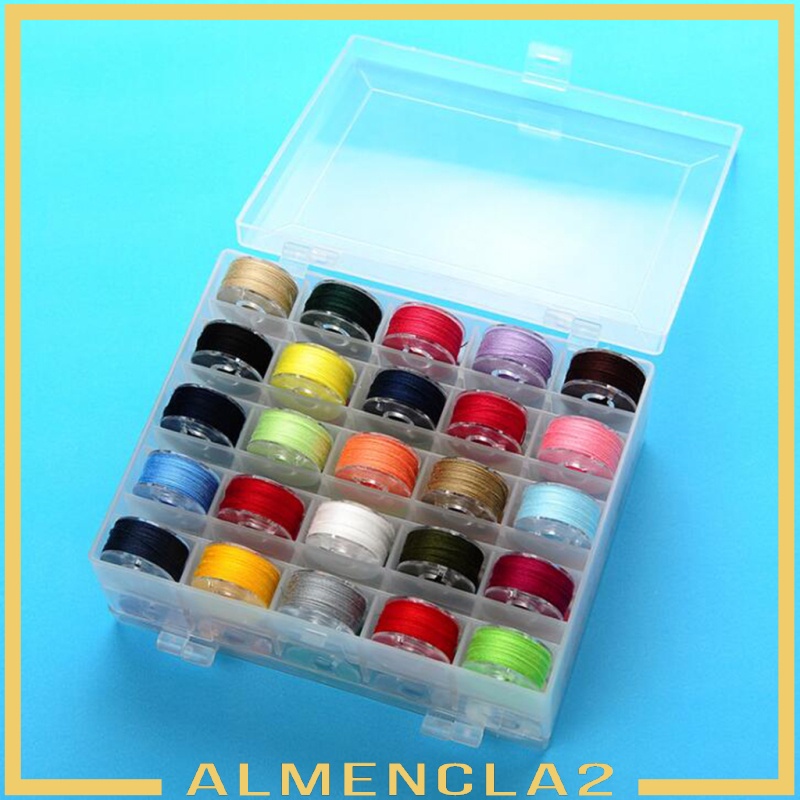 [ALMENCLA2] 50 Colors Sewing Thread Set with Plastic Bobbins Sewing Machine Reel Spools Case