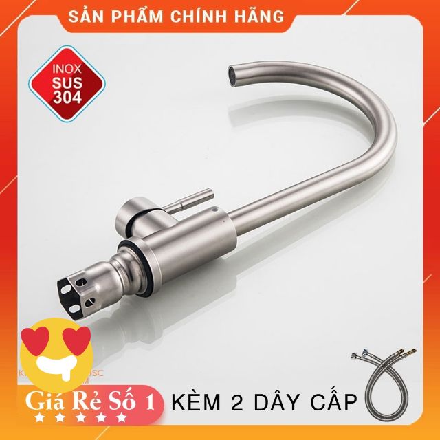 Vòi rửa bát nóng lạnh , vòi nước rửa chén inox 304 kèm 1 đôi dây cấp ( VRB 304 chậu NL nhẹ )