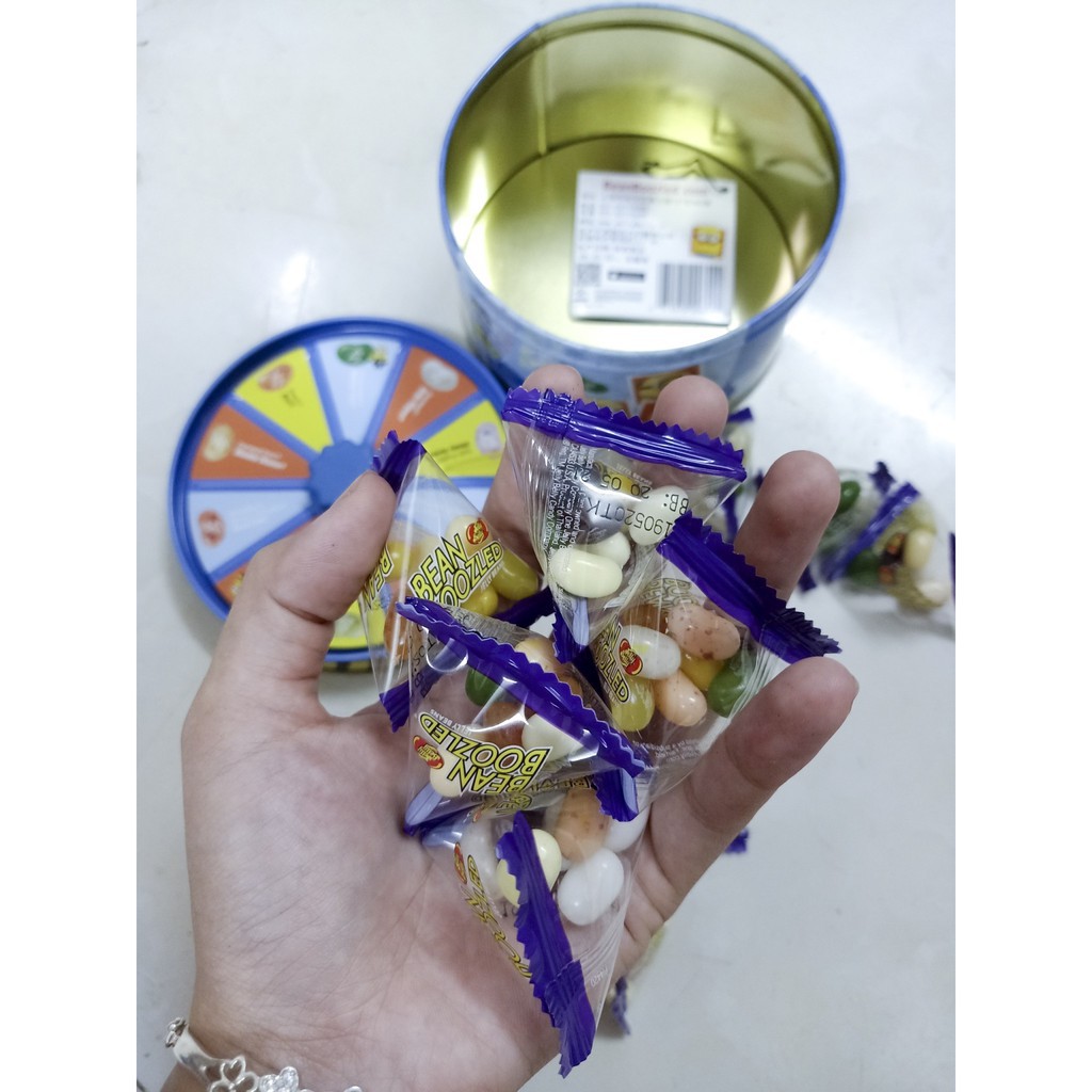 [RẺ VÔ ĐỊCH] Kẹo thối Bean Boozled Hộp Tròn May Rủi có vòng xoay quay trúng là phải ăn