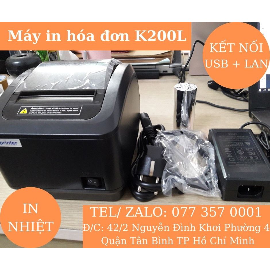 (TẶNG KÈM 5 CUỘN BILL)  Máy in hóa đơn K200L (USB + LAN)