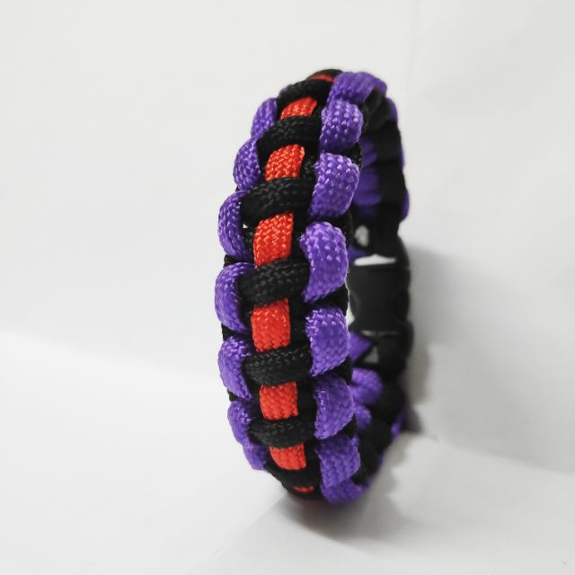 [HOT] Vòng Paracord Đen Tím Viền Đỏ