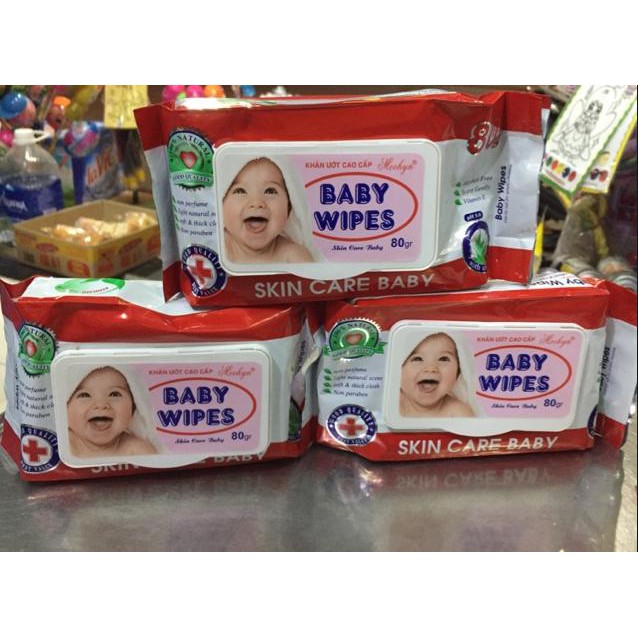 giấy ướt baby wipes KHÔNG MÙI 80 gr giá rẻ mẫu mới