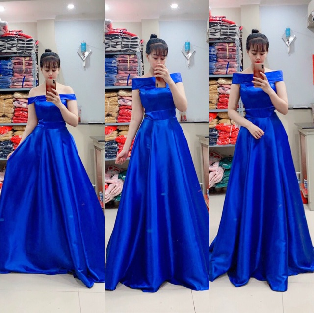 ĐẦM DẠ HỘI 2 IN 1  CỔ CAO NỮ HOÀNG - BẸT VAI ( HÌNH THẬT 1000% )