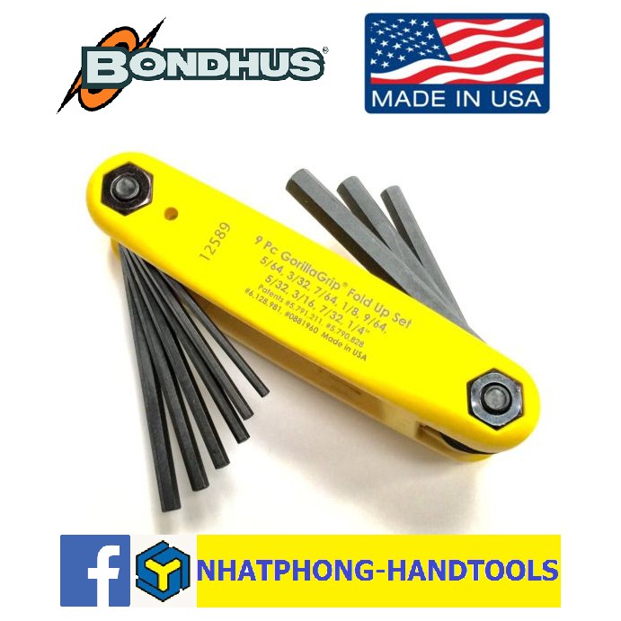 Lục giác xếp sản xuất tại Mỹ hiệu BONDHUS hệ Inch