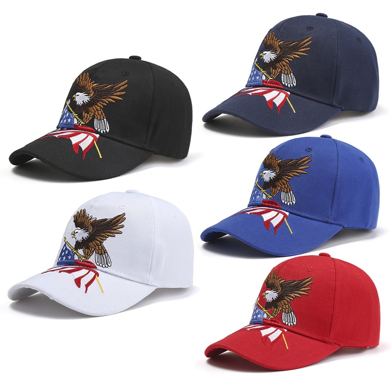Nón Kết Thêu Hình Đại Bàng Và Cờ Mỹ 3d Màu Đen Thời Trang Nam Nữ