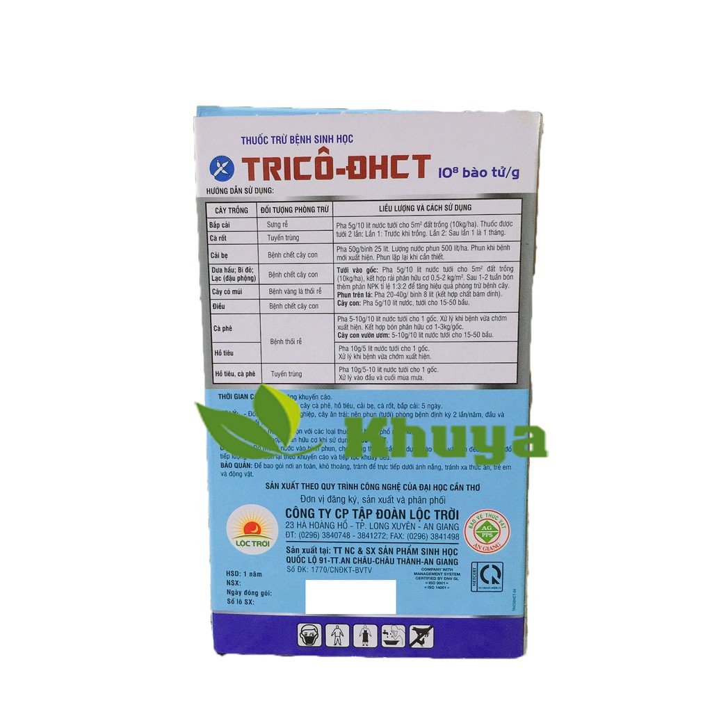 Trừ bệnh vi sinh nấm Trichoderma Trico ĐHCT 500gr chính hãng Lộc Trời