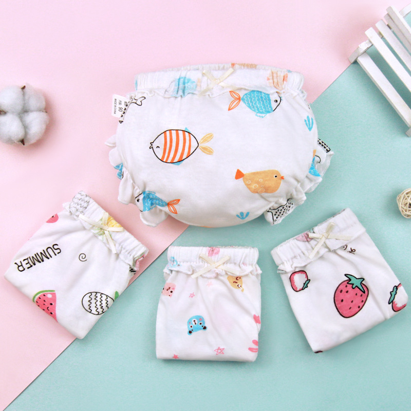 Quần Lót 100% Cotton Họa Tiết Hoạt Hình Đáng Yêu Cho Bé