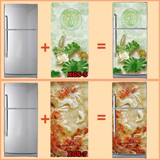 🌀Giấy dán tường tủ lạnh hoạ tiết 3D❄️