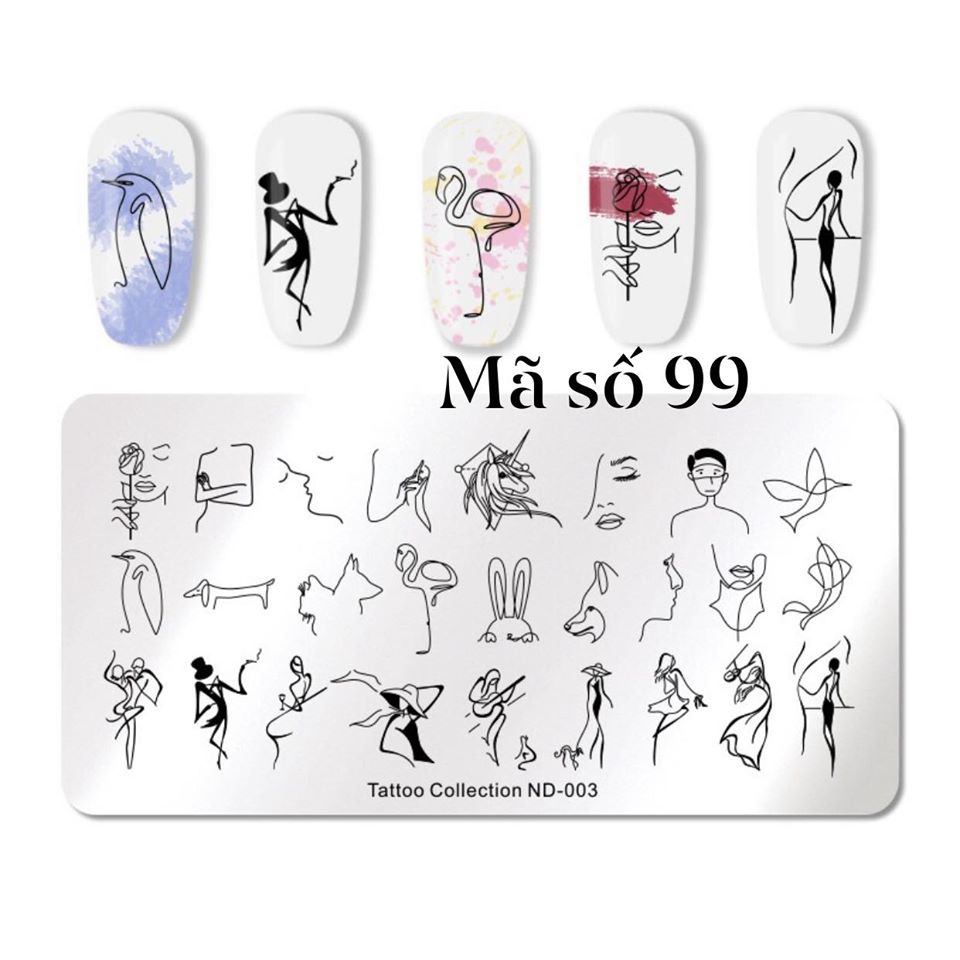 khuôn in không cần vẽ lên móng mã 99