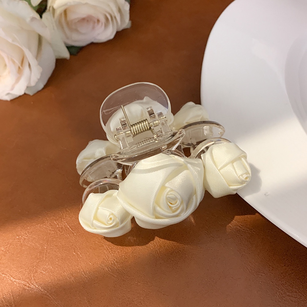 Dây Cột Tóc Cao Su / Kẹp Tóc Hình Hoa Hồng Trắng Đơn Giản Ngọt Ngào Cổ Điển Phong Cách Hàn Quốc Cho Nữ