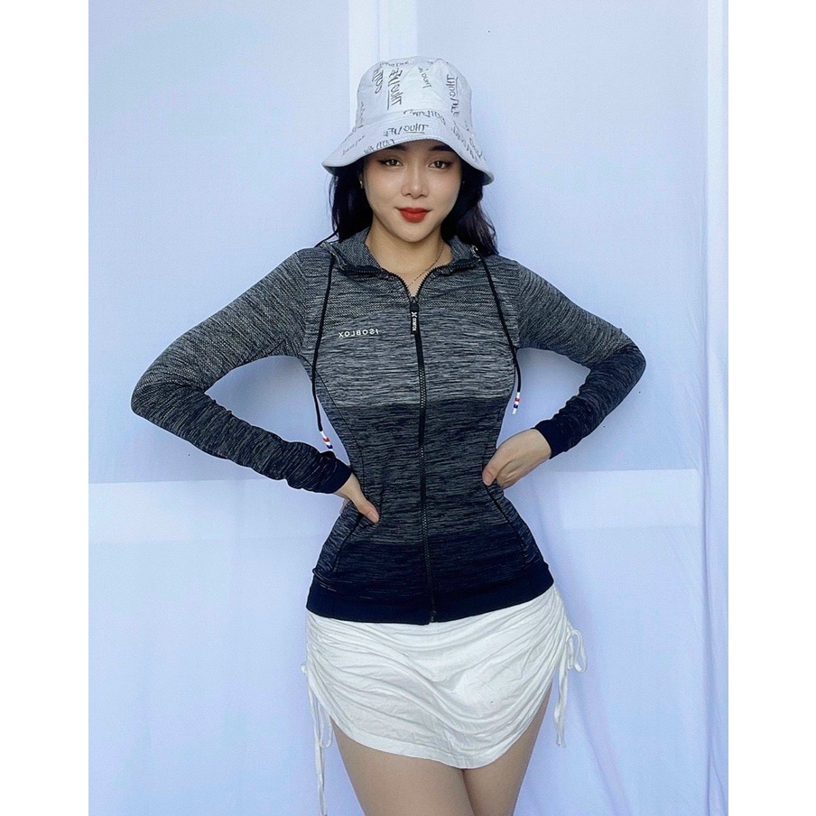 Áo Khoác Thể Thao Nữ AK01 Vải Thun Dệt Kim Tập Gym Cao Cấp