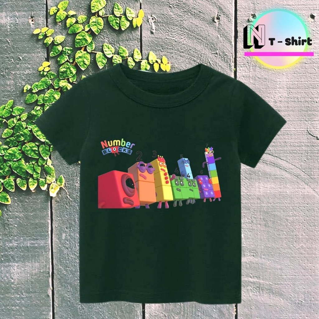 Áo thun cho bé trai và bé gái in hình hoạt hình Number Blocks dễ thương, chất liệu cotton mềm mịn thoáng mát NTShirt 08