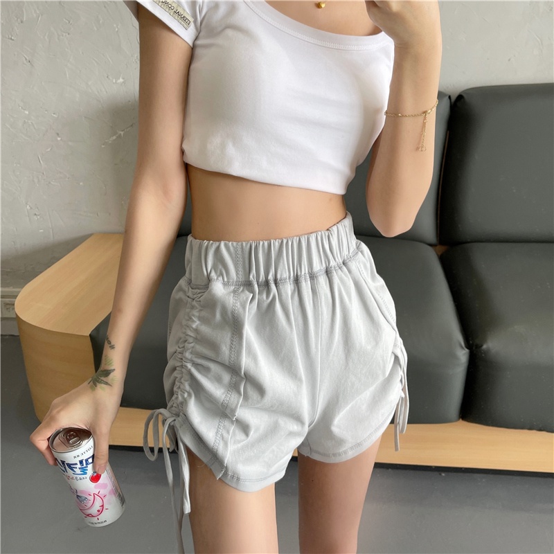 Quần Short Lưng Cao Phối Dây Rút Thời Trang Mùa Hè Dễ Phối Đồ
