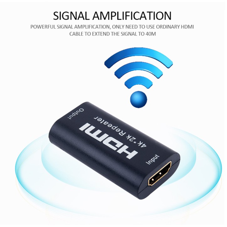 Bộ Khuếch Đại Tín Hiệu Hdmi Repeater 4kx2k Uhd Hdmi Sang 40m V1.4 3d 1080p Cho Dvd Laptop Hdtv