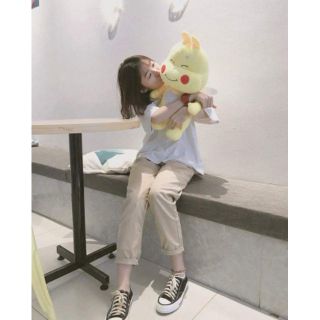 Set basic kaki pants & oversize tee