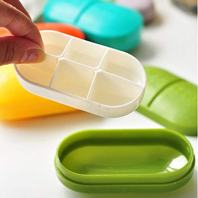 1 Hộp Nhựa Đựng Thuốc 4 Ngăn Hình Bánh Macaron Chống Thấm Nước
