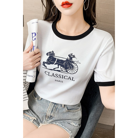 MoloveitFast delivery Women top Sweet T-shirts Casual Shirt Hot sale Short sleeve Korean style