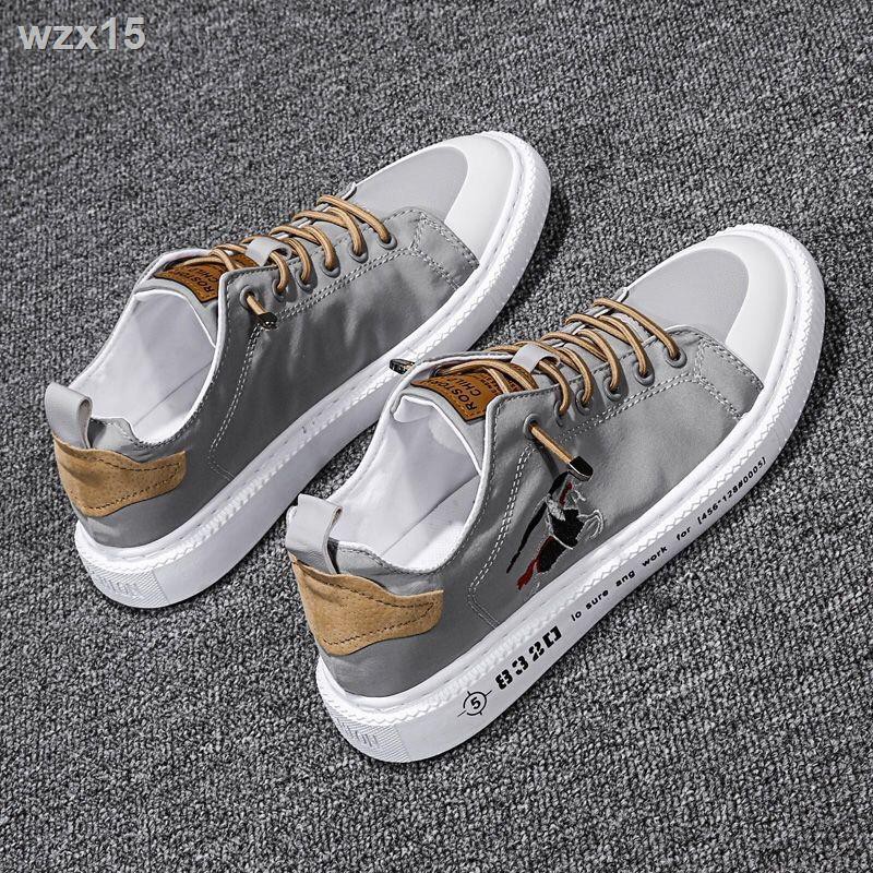 Giày vải lụa băng nam 2021 trắng thoáng khí mới mùa hè sneaker phiên bản Hàn Quốc của xu hướng thường phù hợp v