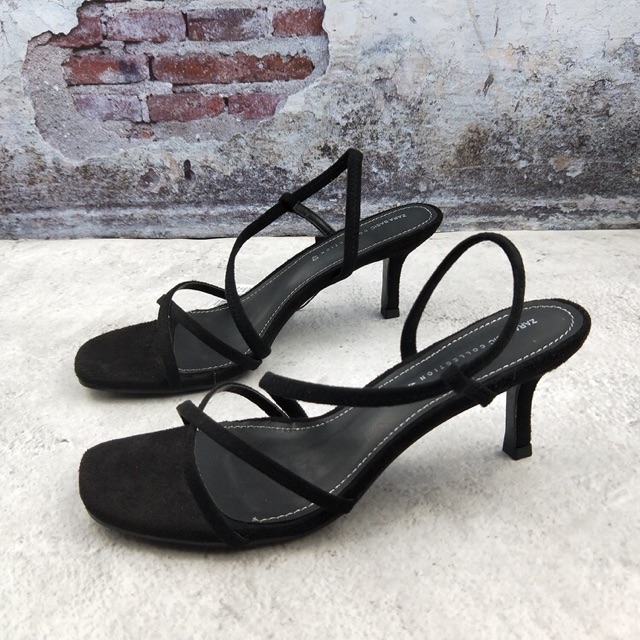 Sandal Zara gót cao 5p -6p da lộn