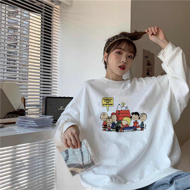 Áo Nỉ Form Rộng Dài Tay Phong Cách Hàn Quốc Dành Cho Nữ | BigBuy360 - bigbuy360.vn