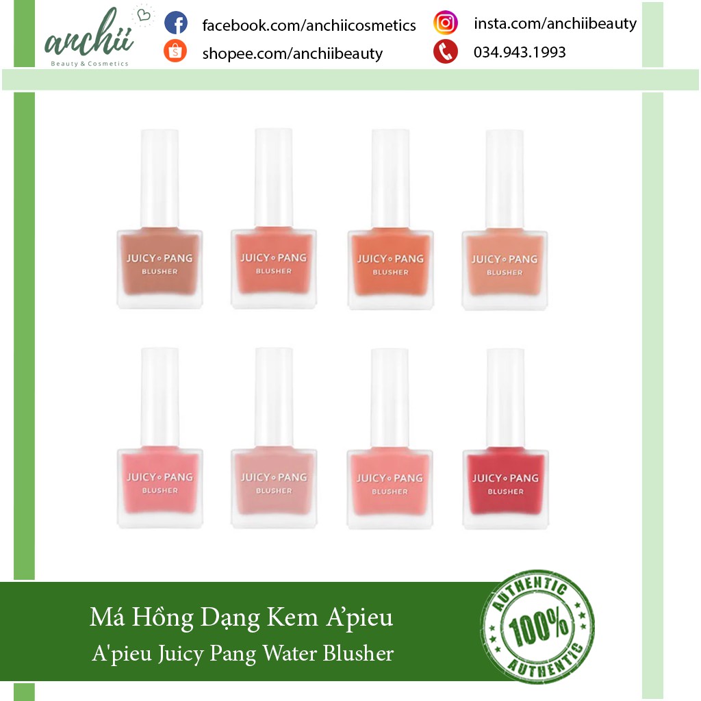 Apieu Blush Juicy Pang Water Má Hồng Dạng Kem