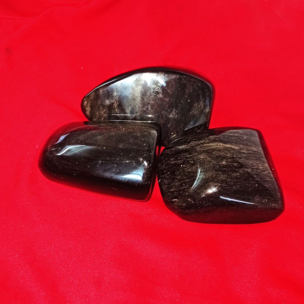 01 Viên Tumbled Golden Obsidian Đen Ánh Vàng