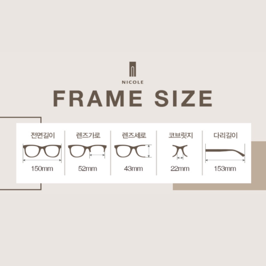 Kính râm chống tia UV hãng NICOLE Hàn Quốc mã NI6412 gọng vuông màu đen