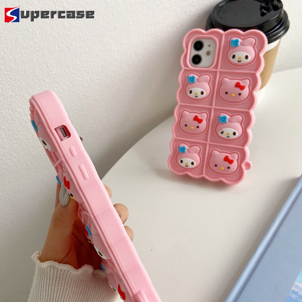 Ốp điện thoại silicon họa tiết hello kitty melody thích hợp cho Iphone 12 11 Pro Max Xr Xs Max X 8 7 6 6s Plus Se 2020