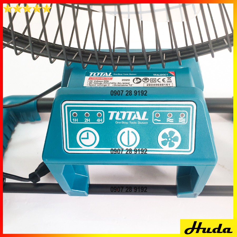 20V Quạt máy dùng pin Total TFALI2001 ( KÈM THEO PIN VÀ CỤC SẠC 20V) uio