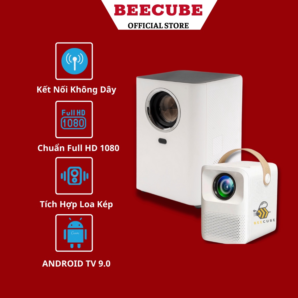 Máy Chiếu Mini BeeCube X2 Max , Xtreme Chính Hãng Hệ Điều Hành Android + Kết nối điện thoại + Full HD 1080 - BH 12 tháng